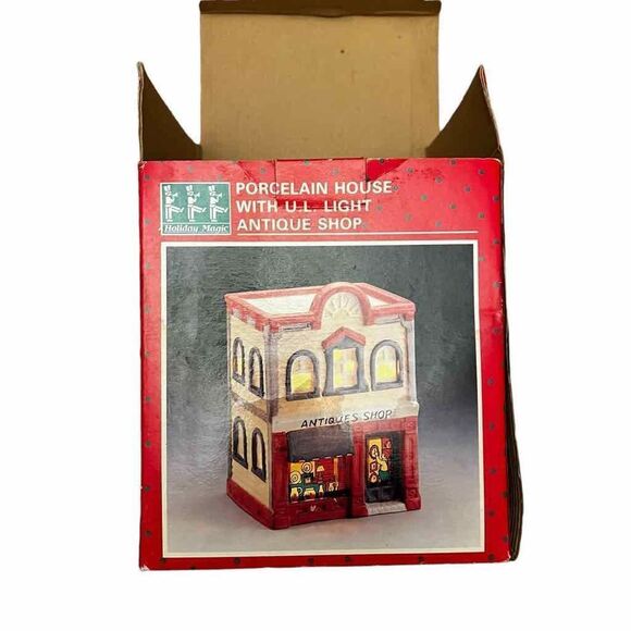 Vintage Memories Collection Lighted Porcelain Antiques Shop, 1990s Venture Chris - Picture 5 of 8